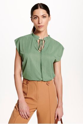 BLUSA MALHA PLISSADA - VERDE