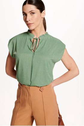 BLUSA MALHA PLISSADA - VERDE